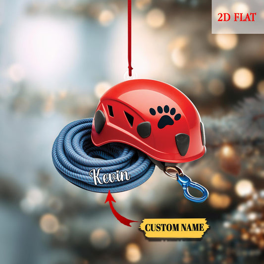 Personalized Rock Climbing 2D Flat Acrylic Ornament, Rock Climbing Ornament, Moutain Climbing Xmas, Christmas Gift For Climbing Lover