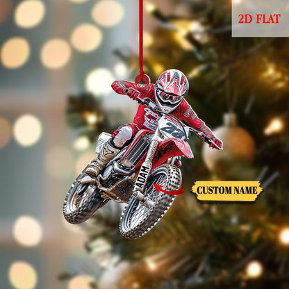 Personalized Biker Harley Motorcycle 2D Flat Acrylic Ornament, Gift For Motorbike Owner, Gift For Biker, Racer Ornament, Gift For Boyfriend