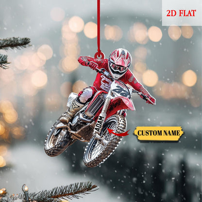 Personalized Biker Harley Motorcycle 2D Flat Acrylic Ornament, Gift For Motorbike Owner, Gift For Biker, Racer Ornament, Gift For Boyfriend