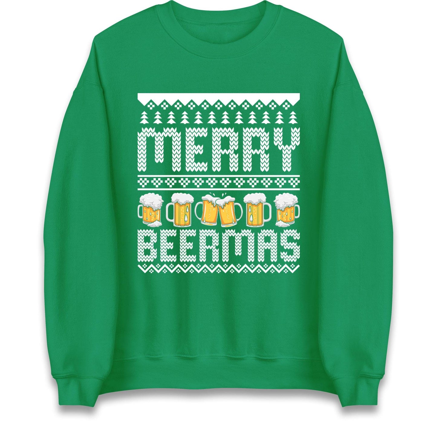 Funny Ugly Christmas Jumper Merry Beermas Beer Lover, Funny Xmas Drinking Hoodie, Alcohol Party Christmas T Shirt, Festive Beer Gift Top