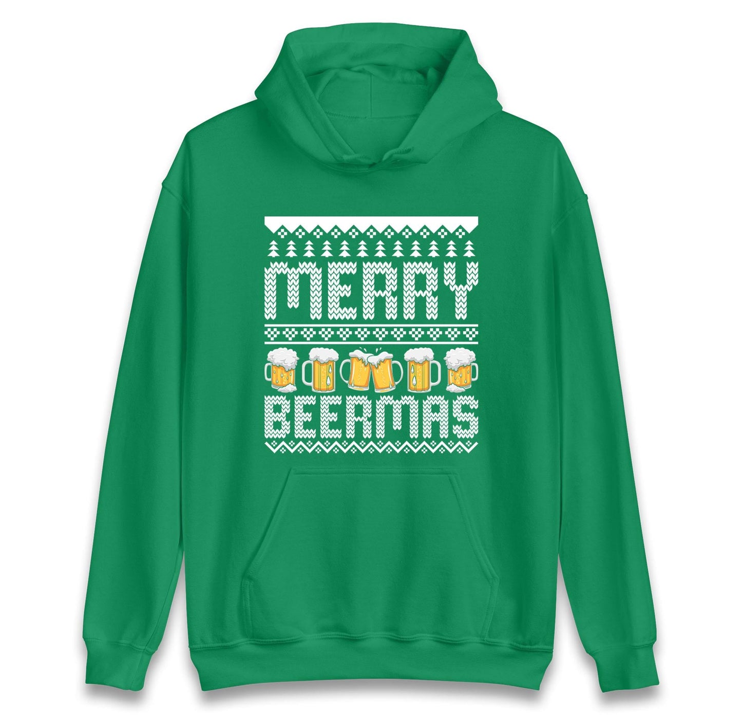 Funny Ugly Christmas Jumper Merry Beermas Beer Lover, Funny Xmas Drinking Hoodie, Alcohol Party Christmas T Shirt, Festive Beer Gift Top
