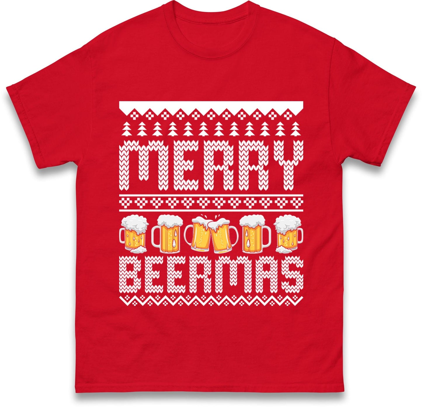 Funny Ugly Christmas Jumper Merry Beermas Beer Lover, Funny Xmas Drinking Hoodie, Alcohol Party Christmas T Shirt, Festive Beer Gift Top