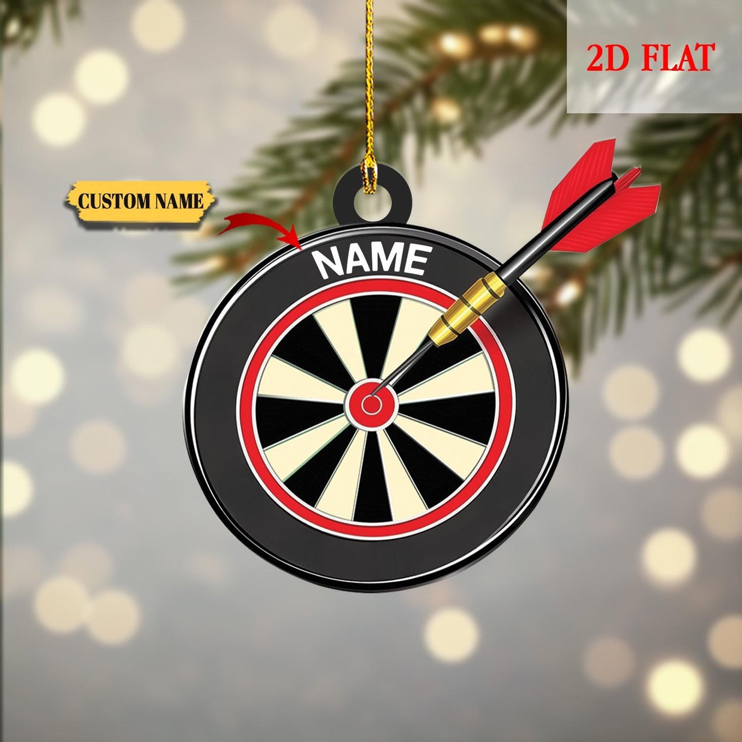 Custom Name Archery 2D Flat Acrylic Ornament, Bullseye Target Practice Gift, Archery Gifts, Archery Lovers Ornament, Gift for Archery Player