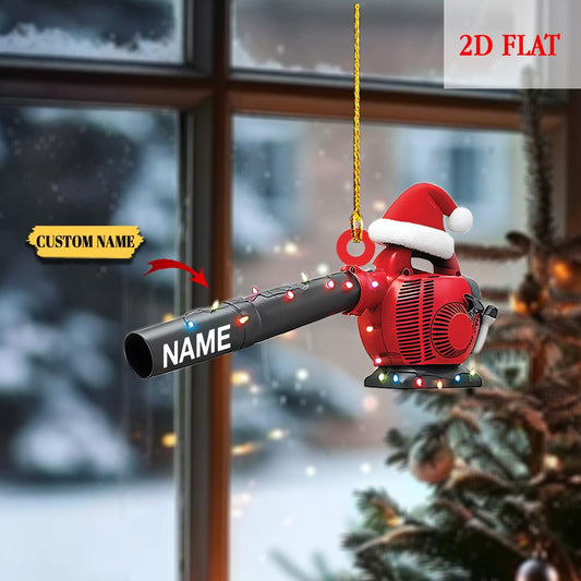 Personalized Leaf Blower 2D Flat Acylic Ornament, Funny Ornament Gift, Christmas Keepsake, Leaf Blowers Ornament Decor, Farmer Ornament