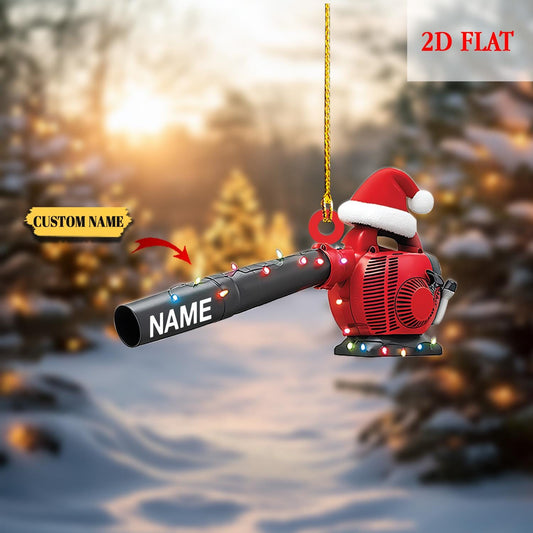 Personalized Leaf Blower 2D Flat Acylic Ornament, Funny Ornament Gift, Christmas Keepsake, Leaf Blowers Ornament Decor, Farmer Ornament