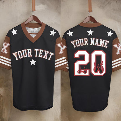 Personalized America Football Jersey with Team Name Number, Black Browns Football Jersey, Music Football Jersey, Concept Game Day Outfit