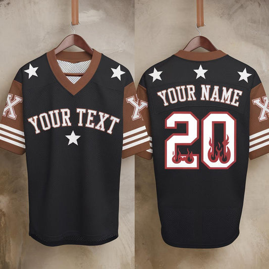 Personalized America Football Jersey with Team Name Number, Black Browns Football Jersey, Music Football Jersey, Concept Game Day Outfit