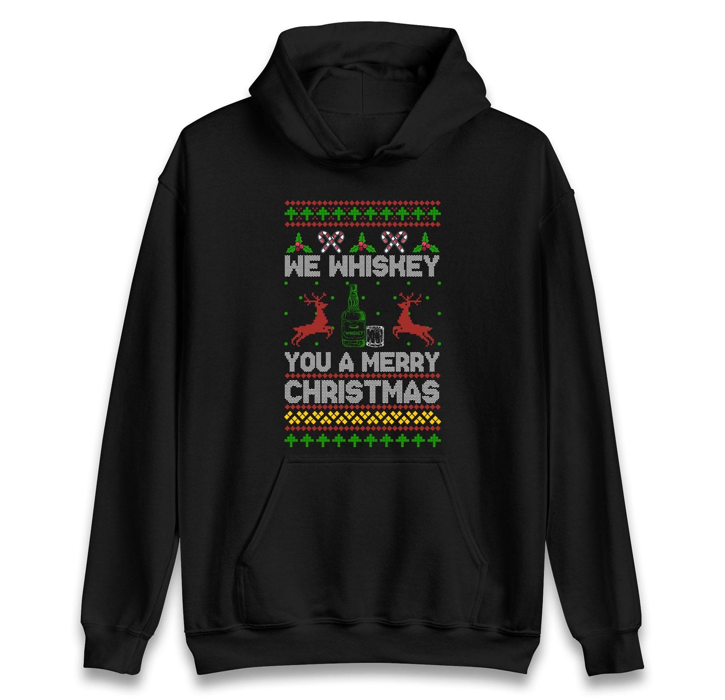 Funny Ugly Christmas Jumper We Whiskey You A Merry Christmas, Funny Xmas Santa Hoodie, Adventure Christmas T Shirt, Festive Gift Top