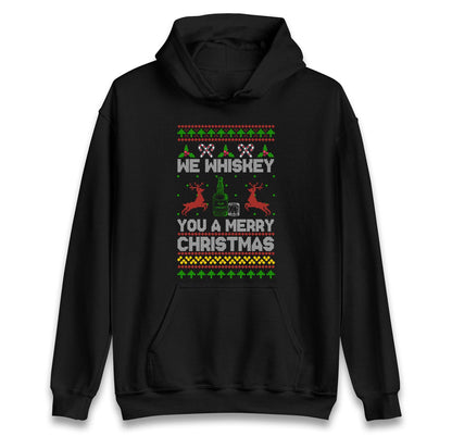 Funny Ugly Christmas Jumper We Whiskey You A Merry Christmas, Funny Xmas Santa Hoodie, Adventure Christmas T Shirt, Festive Gift Top