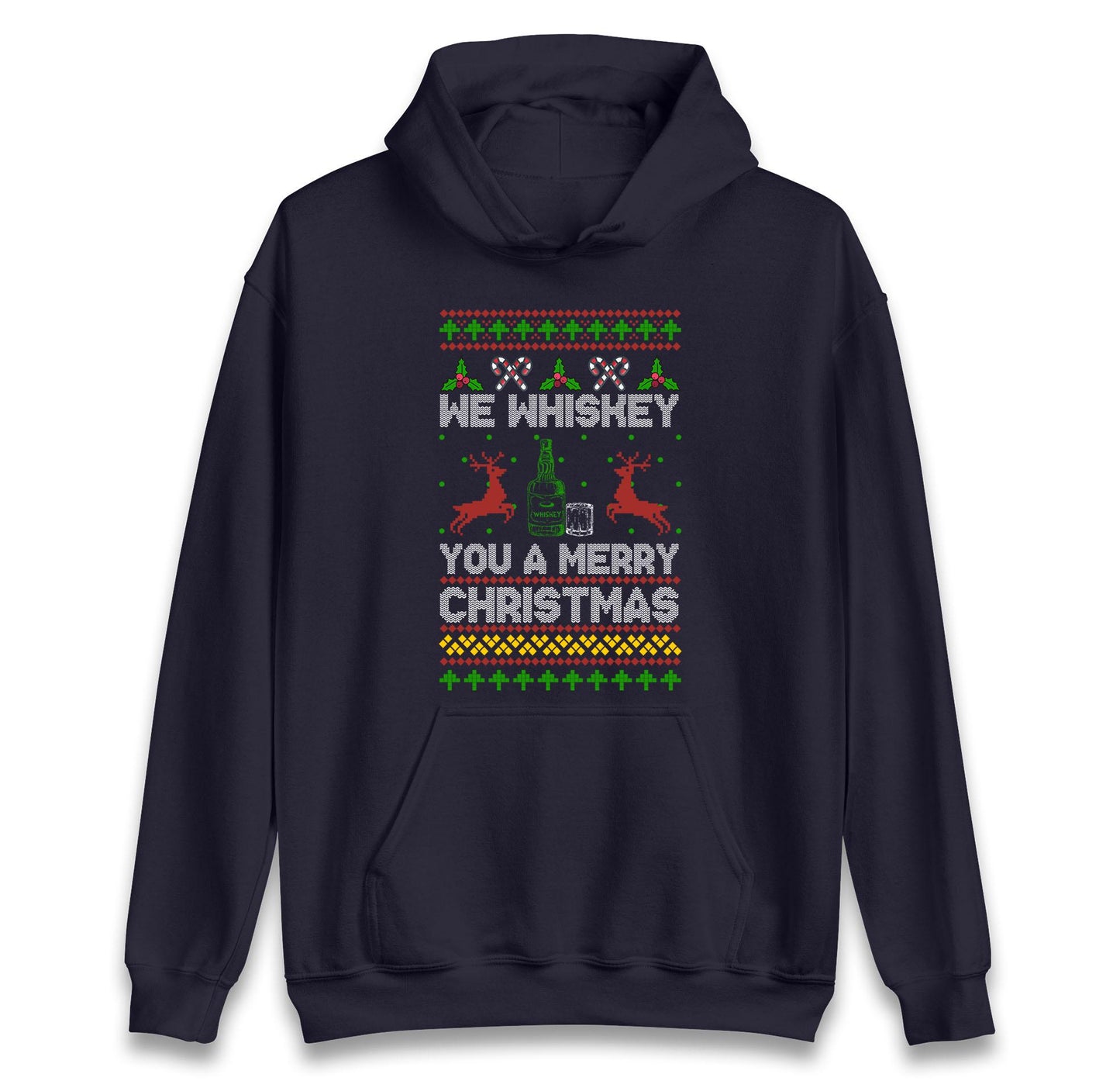 Funny Ugly Christmas Jumper We Whiskey You A Merry Christmas, Funny Xmas Santa Hoodie, Adventure Christmas T Shirt, Festive Gift Top