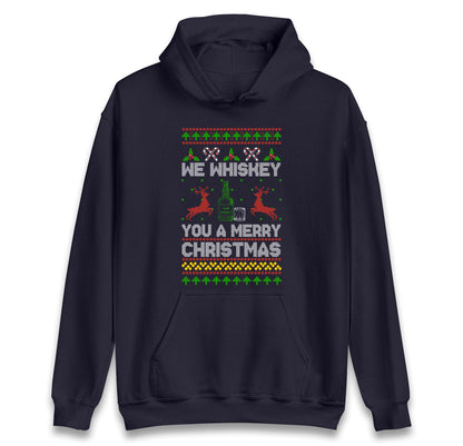 Funny Ugly Christmas Jumper We Whiskey You A Merry Christmas, Funny Xmas Santa Hoodie, Adventure Christmas T Shirt, Festive Gift Top
