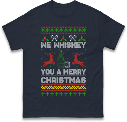Funny Ugly Christmas Jumper We Whiskey You A Merry Christmas, Funny Xmas Santa Hoodie, Adventure Christmas T Shirt, Festive Gift Top