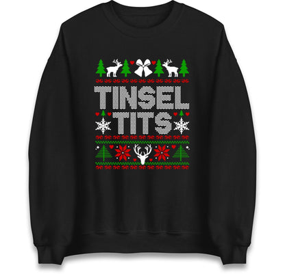 Funny Rude Christmas Jumper Tinsel T*ts, Funny Xmas Santa Hoodie, Adventure Christmas T Shirt, Festive Gift Top