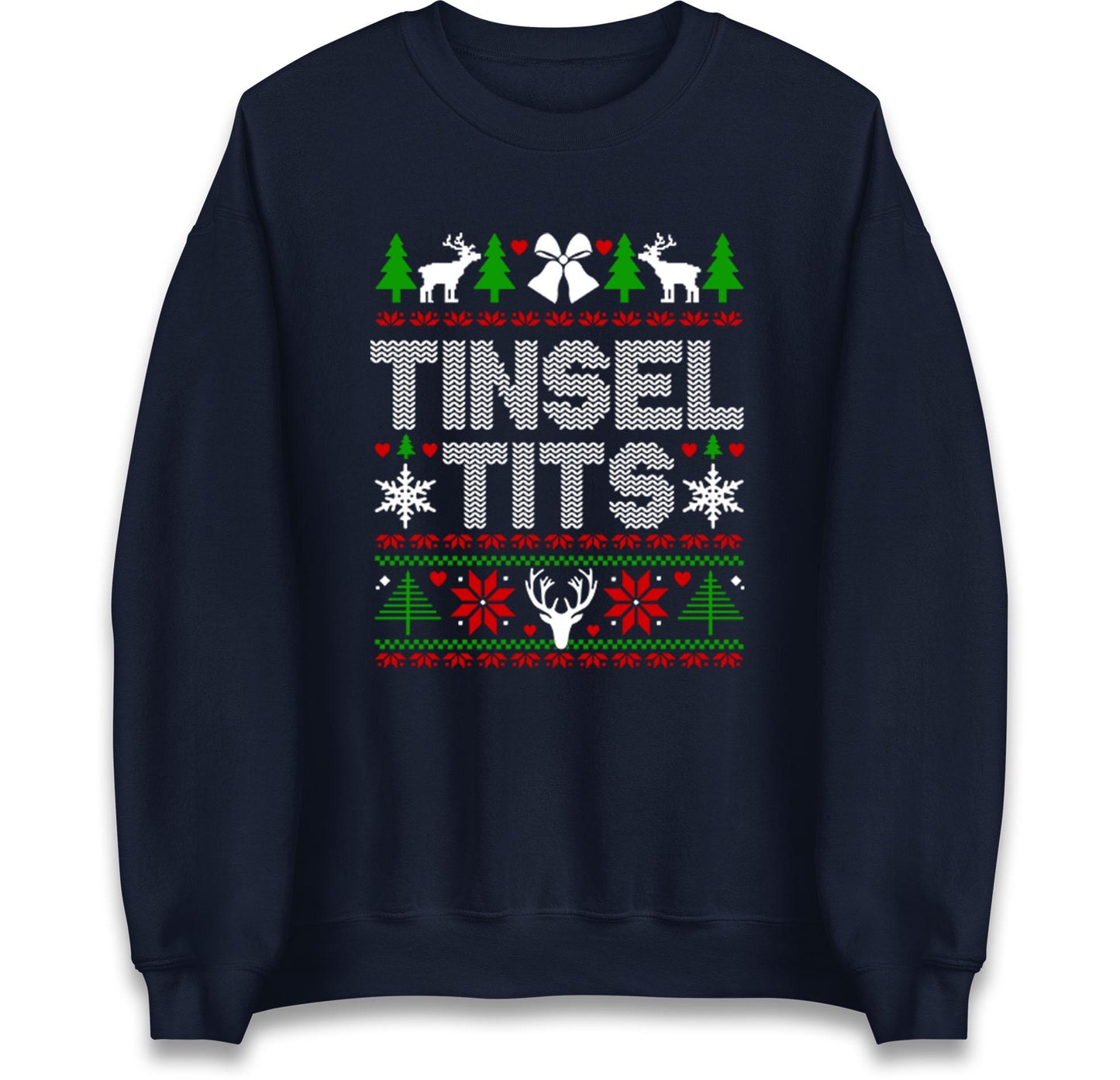 Funny Rude Christmas Jumper Tinsel T*ts, Funny Xmas Santa Hoodie, Adventure Christmas T Shirt, Festive Gift Top