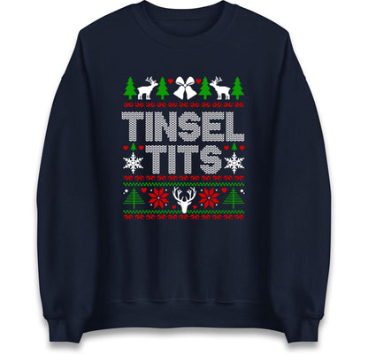Funny Rude Christmas Jumper Tinsel T*ts, Funny Xmas Santa Hoodie, Adventure Christmas T Shirt, Festive Gift Top