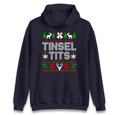 Funny Rude Christmas Jumper Tinsel T*ts, Funny Xmas Santa Hoodie, Adventure Christmas T Shirt, Festive Gift Top