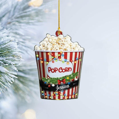 Custom Popcorn Christmas Ornament 2025: Cinema Lover Gift