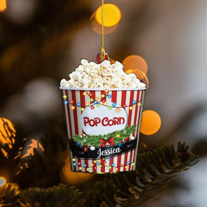 Custom Popcorn Christmas Ornament 2025: Cinema Lover Gift