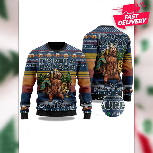 Bear Drink Beer Camping Christmas Ugly Sweater, Christmas Ugly Shirt, Family Matching Outfit, Friends Party, Hoodie Christmas Gifts for Dad