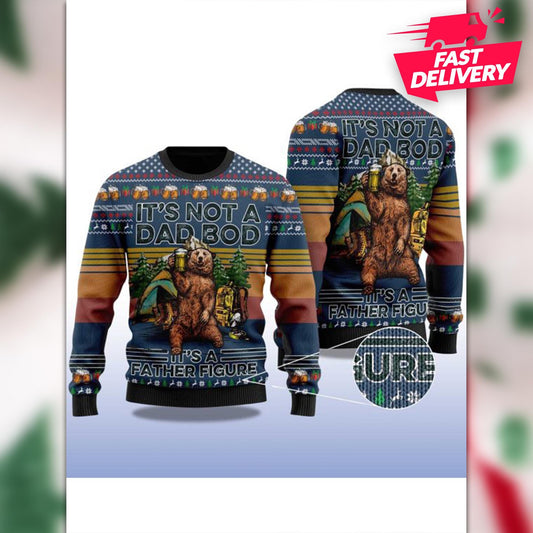 Bear Drink Beer Camping Christmas Ugly Sweater, Christmas Ugly Shirt, Family Matching Outfit, Friends Party, Hoodie Christmas Gifts for Dad