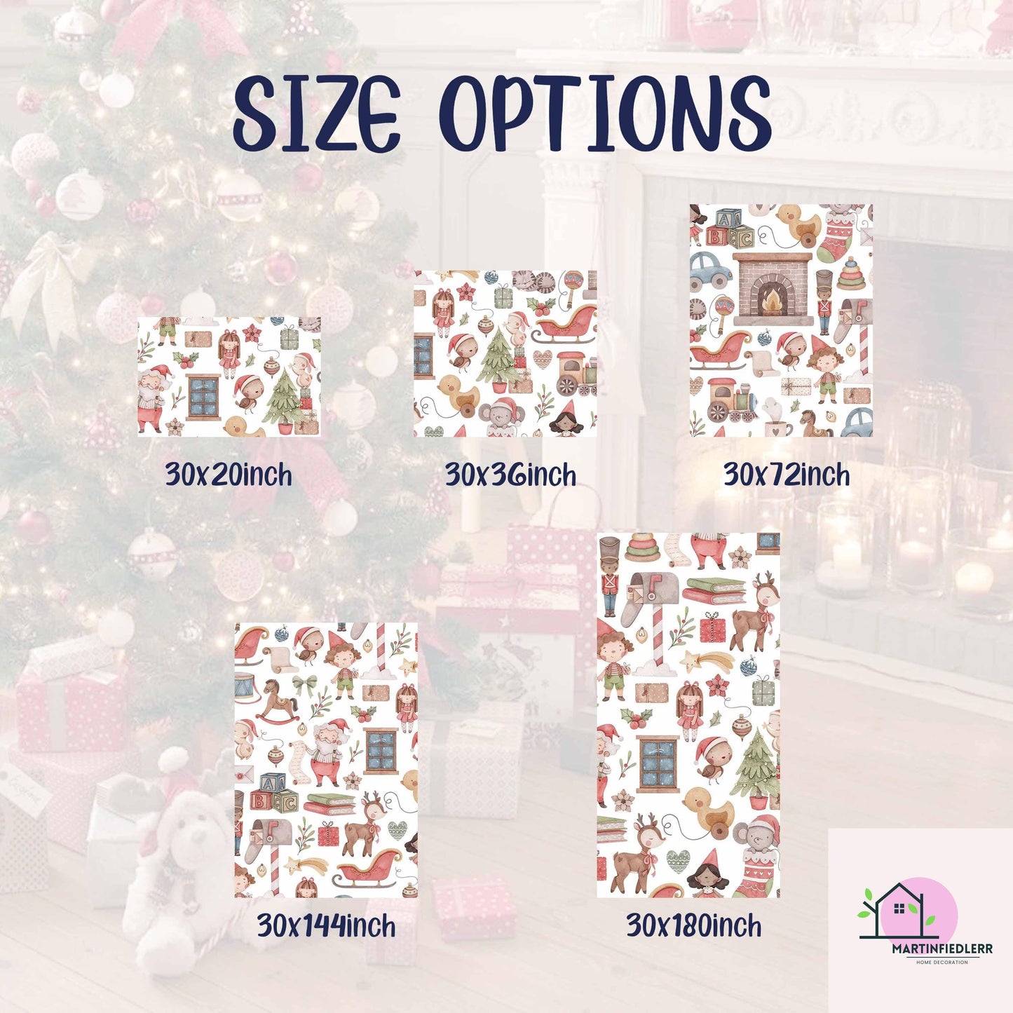 Vintage Toy Shop Christmas Wrapping Paper: Festive Elf & Reindeer Gift Wrap