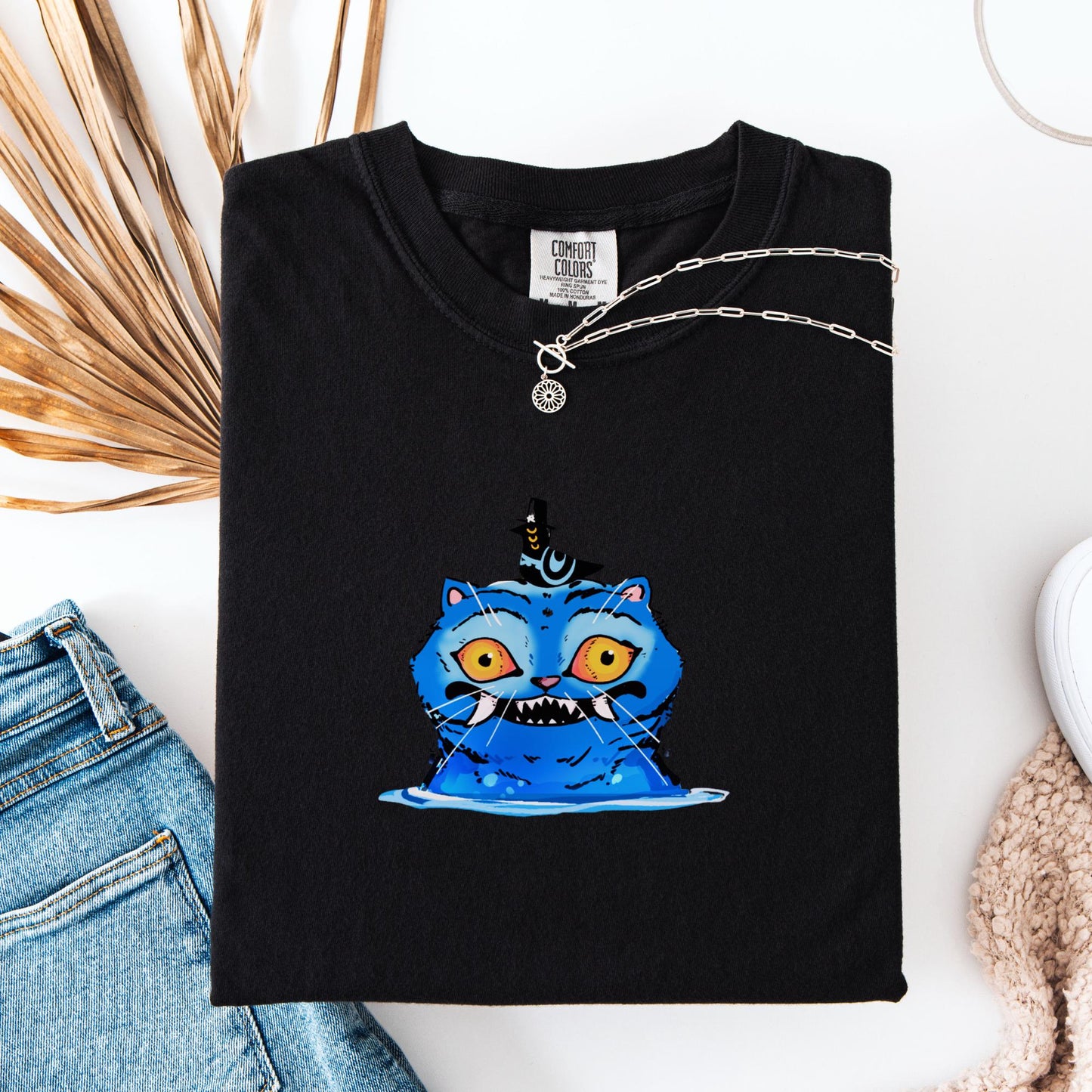 Demon Hunter Tiger Comfort Colors T-Shirt, K-pop Demon Shirt, Anime Cat Graphic Tee, Hunter Merch Shirt, Anime Lover Gift