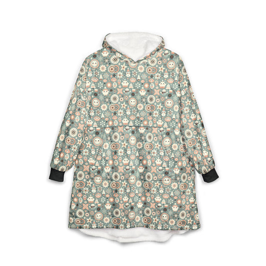 Cozy Floral Unisex Hooded Blanket | Warm, Soft, Oversized Wearable Throw, Great for Lounging, Home Relaxation, Gift Idea