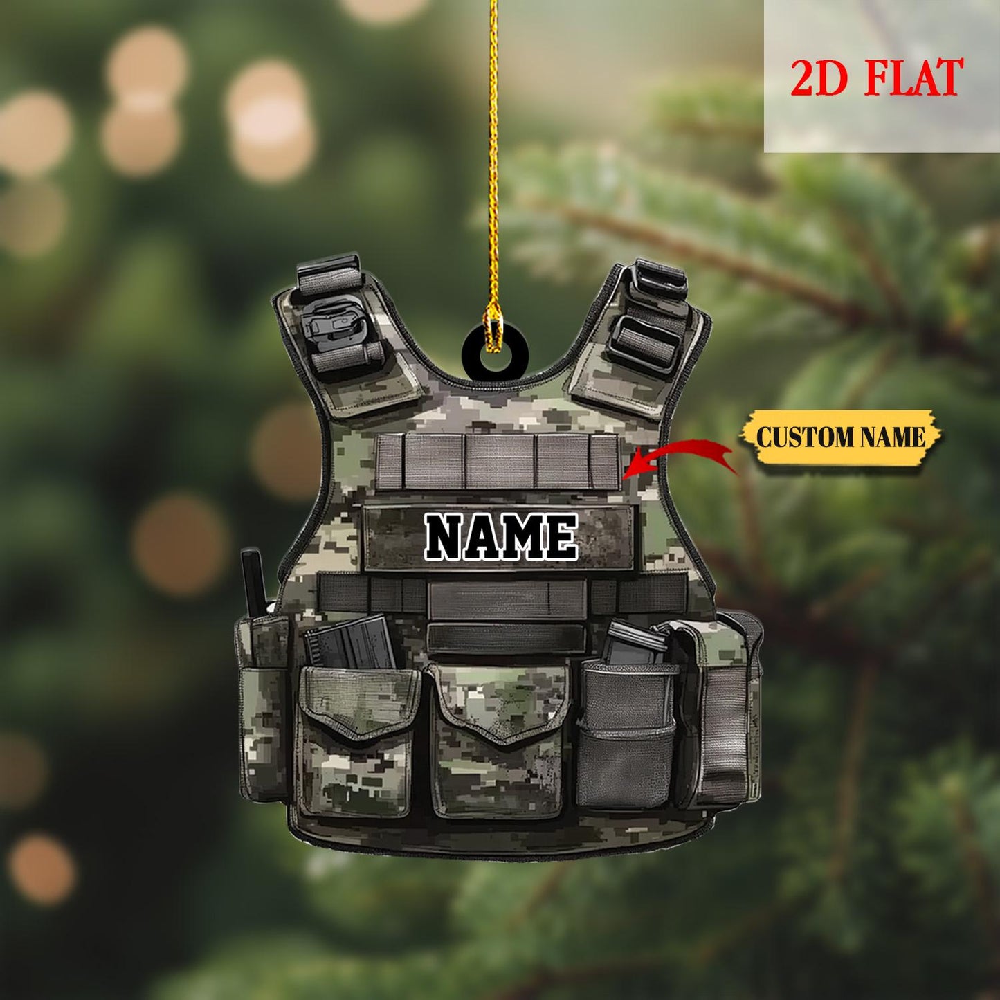 Personalized Military Uniform 2D Flat Acrylic Ornament, Military Gift 2D Flat Ornament, Veteran Military, Veteran Gifts, Military Dad Gift