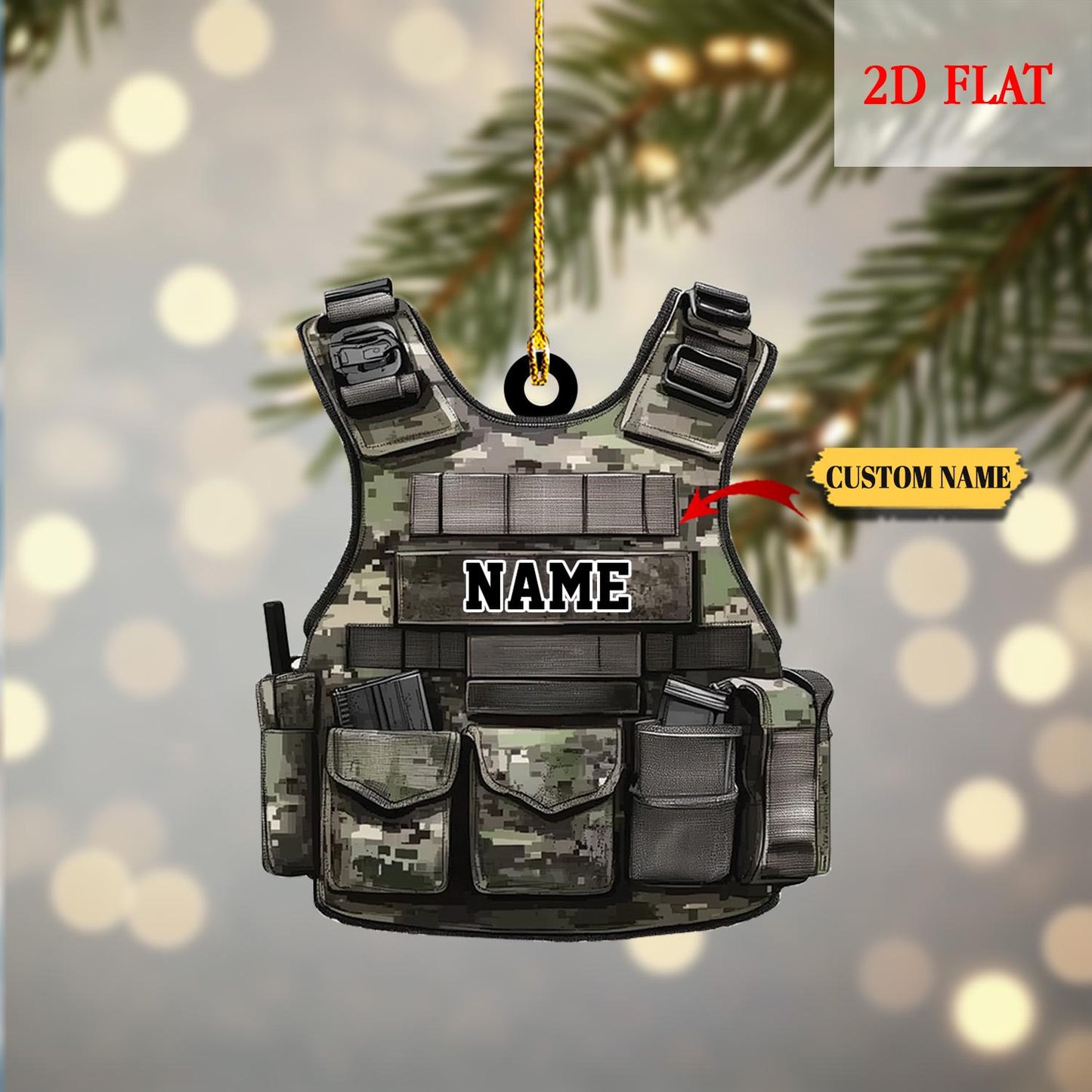 Personalized Military Uniform 2D Flat Acrylic Ornament, Military Gift 2D Flat Ornament, Veteran Military, Veteran Gifts, Military Dad Gift