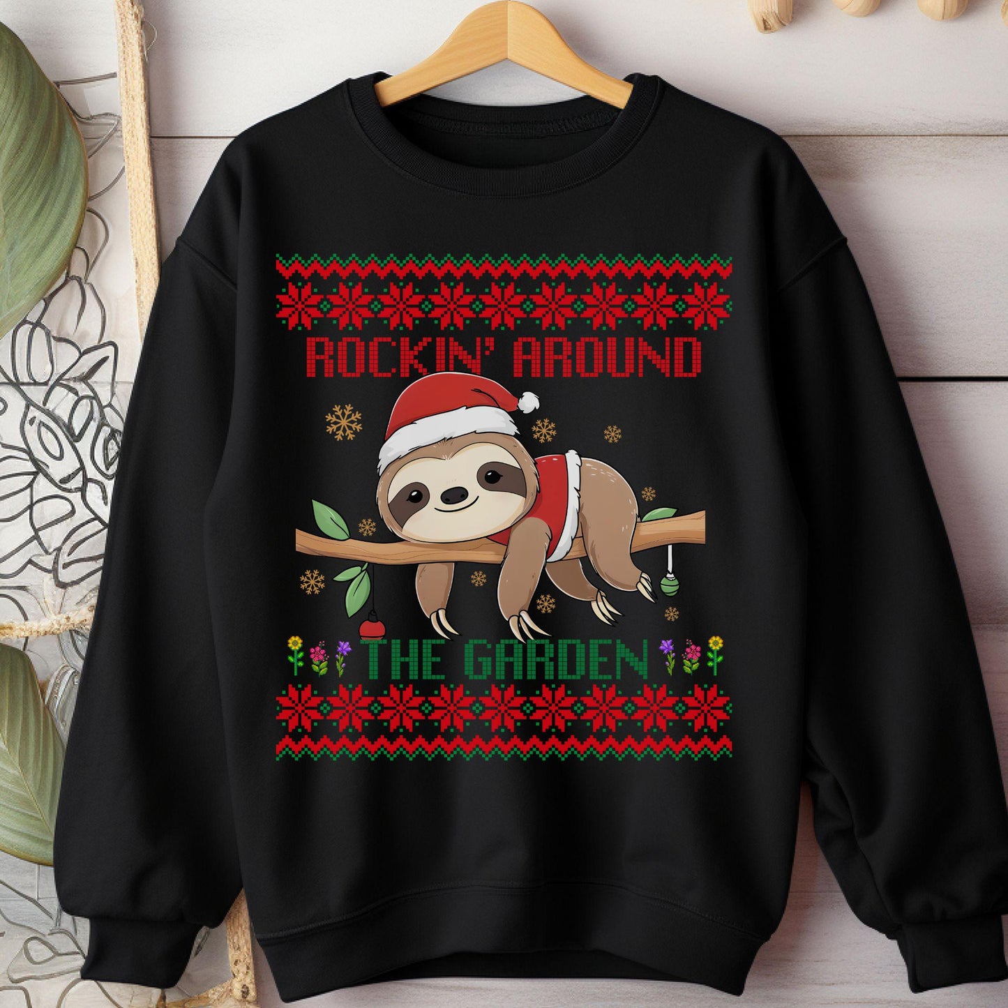 Rockin' Around the Christmas Tree Shirt Crazy Plant Lady Ugly Christmas Funny Skeleton Shirt Plant Lover Gift For Gardener