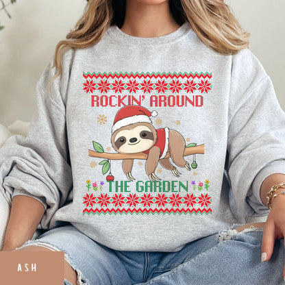 Rockin' Around the Christmas Tree Shirt Crazy Plant Lady Ugly Christmas Funny Skeleton Shirt Plant Lover Gift For Gardener