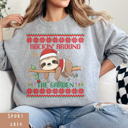 Rockin' Around the Christmas Tree Shirt Crazy Plant Lady Ugly Christmas Funny Skeleton Shirt Plant Lover Gift For Gardener
