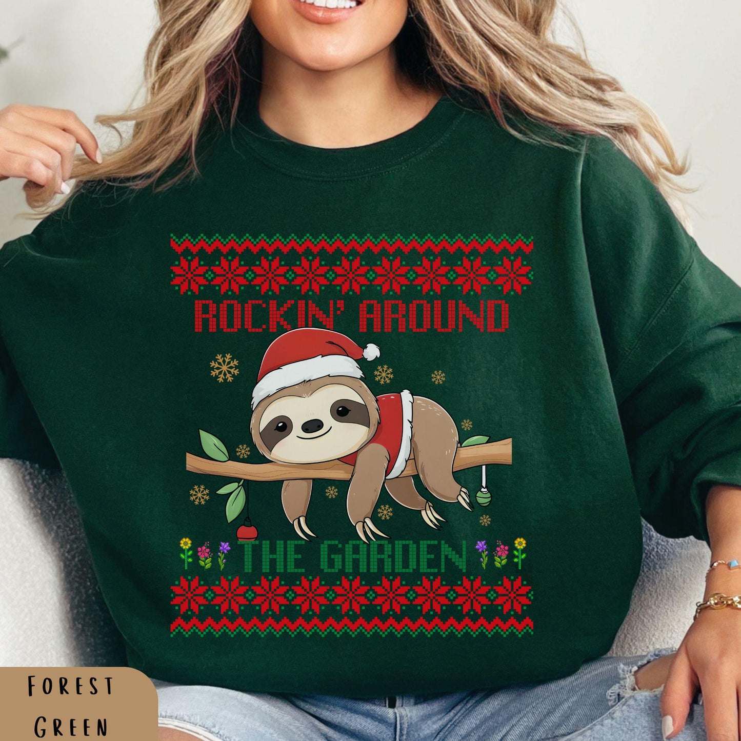 Rockin' Around the Christmas Tree Shirt Crazy Plant Lady Ugly Christmas Funny Skeleton Shirt Plant Lover Gift For Gardener