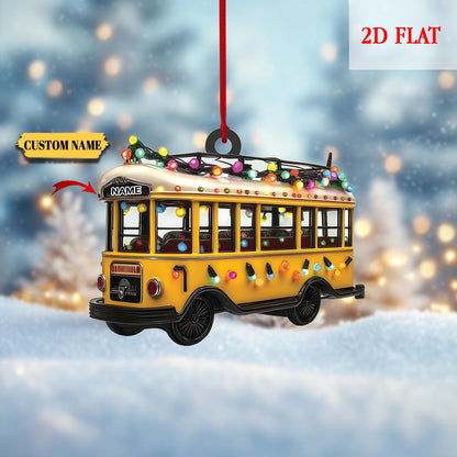 Personalized Bus Driver Christmas 2D Flat Acrylic Ornament, Bus Driver Gift, School Bus Driver Ornament, Bus Driver Appreciation Gifts
