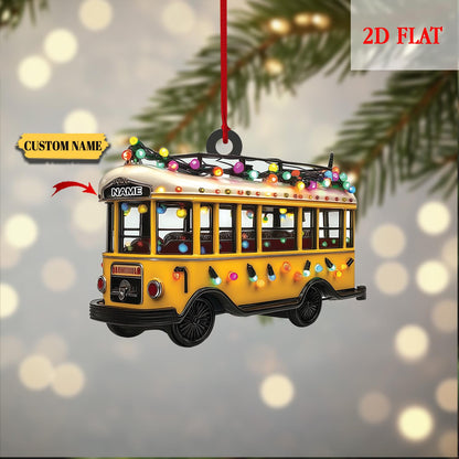 Personalized Bus Driver Christmas 2D Flat Acrylic Ornament, Bus Driver Gift, School Bus Driver Ornament, Bus Driver Appreciation Gifts