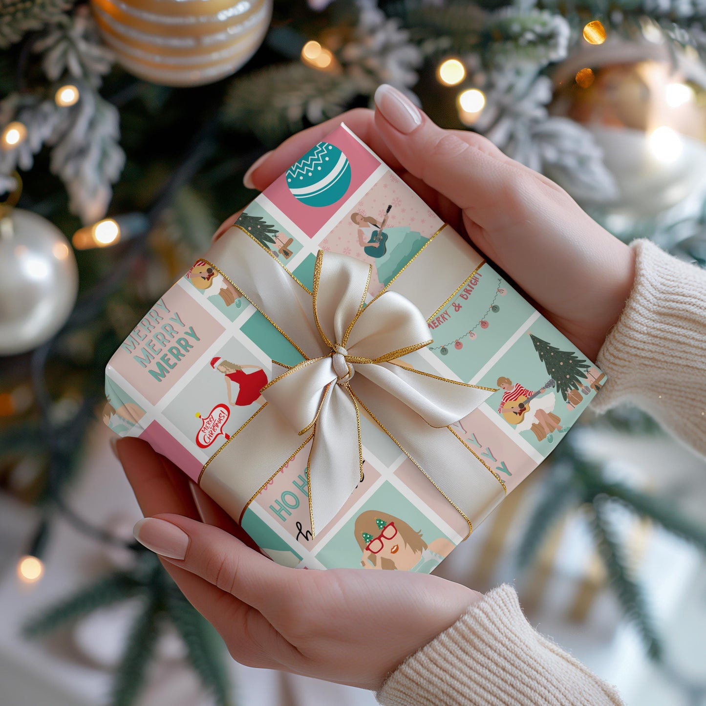 Christmas Taylor Gift Wrapping Paper: Holiday Xmas Gift Wrap, Swift Shipping