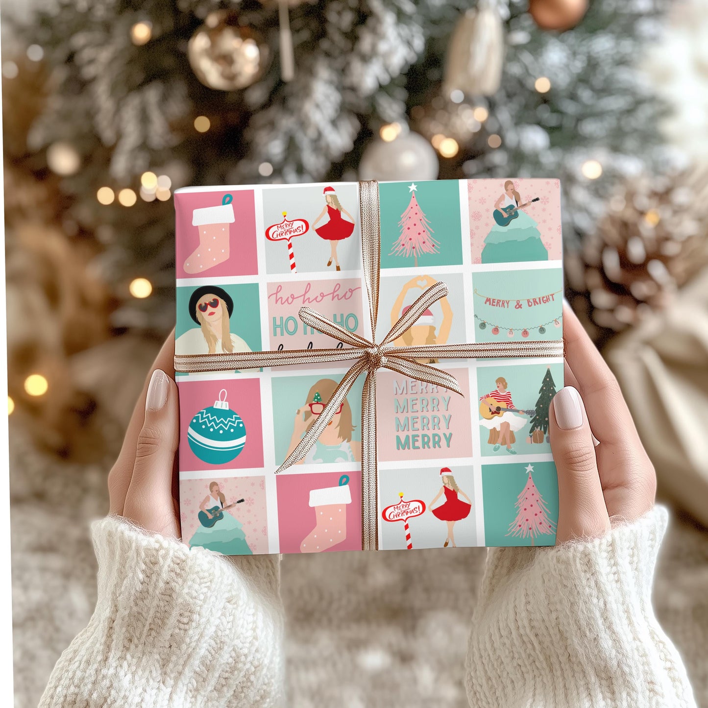 Christmas Taylor Gift Wrapping Paper: Holiday Xmas Gift Wrap, Swift Shipping