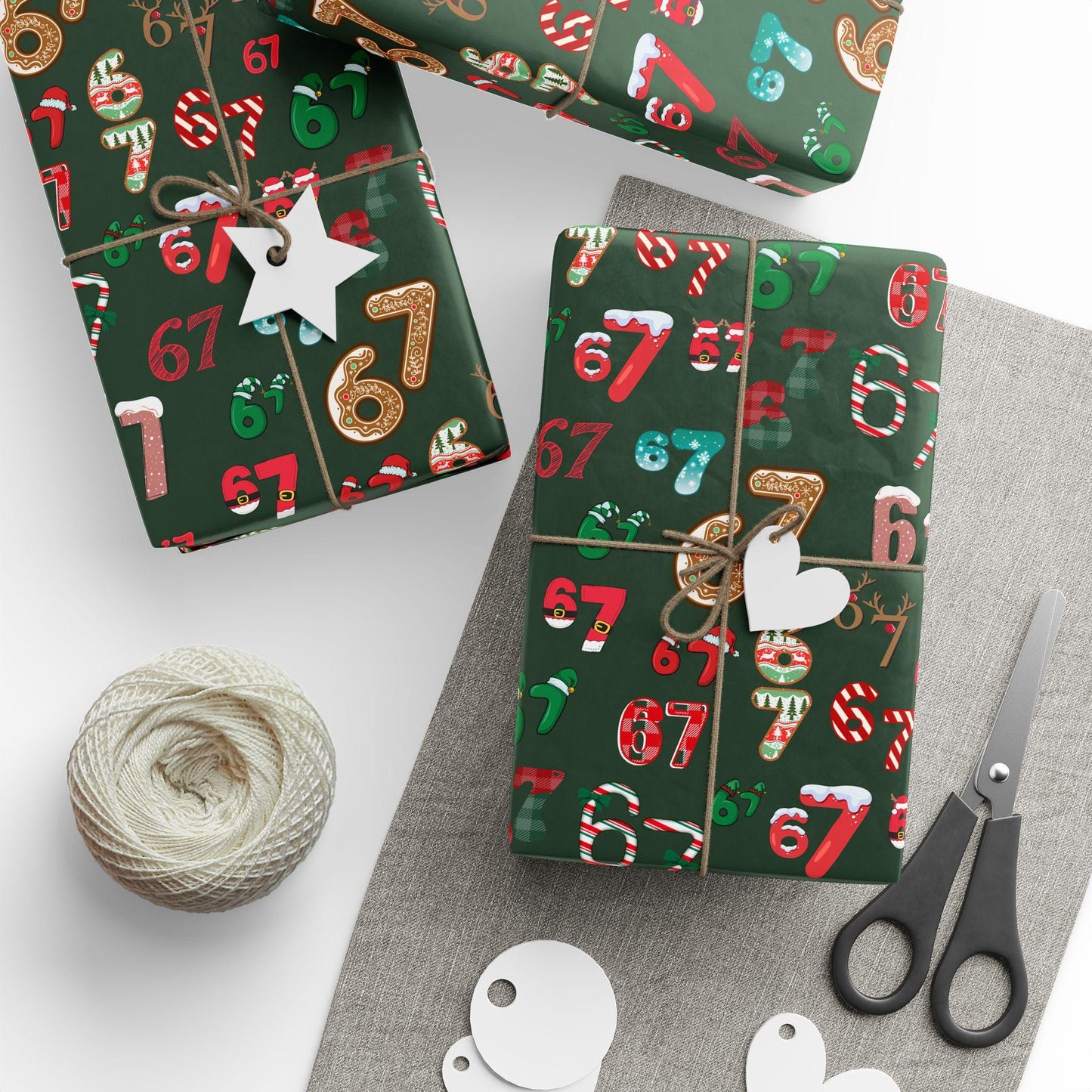 Wrapping Papers, 67 Meme Christmas Gift Wrap, Kids Funny Wrapping Paper, Unique Gift Wrap, Brain Rot, Gen A Meme, Holiday Gift Wrap, Festive