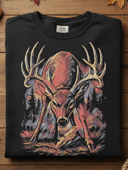 Vintage Whitetail Buck T Shirt · Rut Season Deer Hunting Graphic Tee · Antlers Down Scrape Challenge Shirt for Hunters & Outdoorsmen
