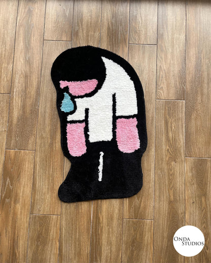 Tufted Sad Man Rug | Custom Rug, Handmade Rug, Tufted Rug, Cheap Rug, Cartoon Rug, Living Room Rug, Rug for Bedroom, Housewarming Gift