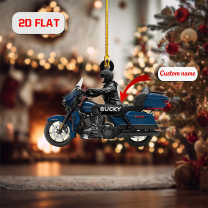 Personalized Motorcycle Ornament - Custom Name Biker Christmas Decoration, Motorbike Rider Gift, Holiday Keepsake for Motorcycle Lovers