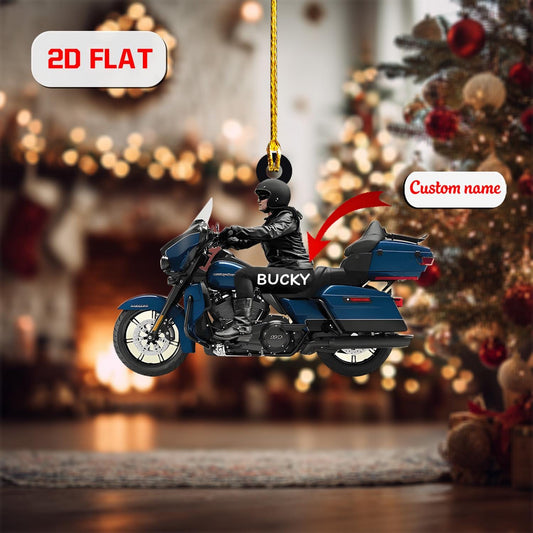 Personalized Motorcycle Ornament - Custom Name Biker Christmas Decoration, Motorbike Rider Gift, Holiday Keepsake for Motorcycle Lovers
