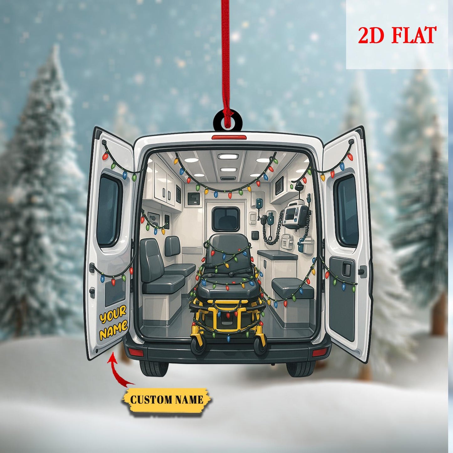 Personalized Paramedic Christmas Decoration, Unique Emergency Medical Holiday Gift for Nurse Doctor, Medical Equipment Aid Ornament