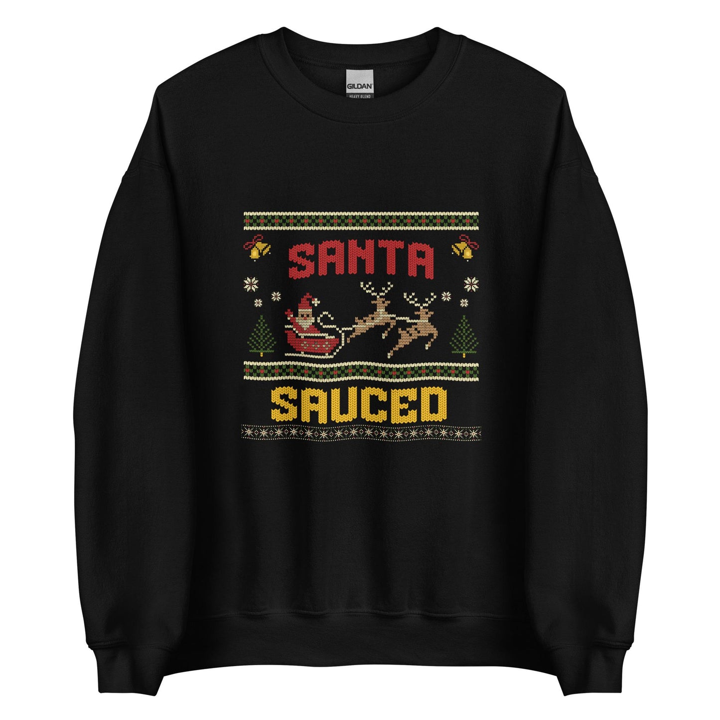 Funny Christmas Jumper | Santa Sauced Ugly Christmas | Unisex Holiday Sweatshirt Hoodie | Xmas Drinking Party Outfit