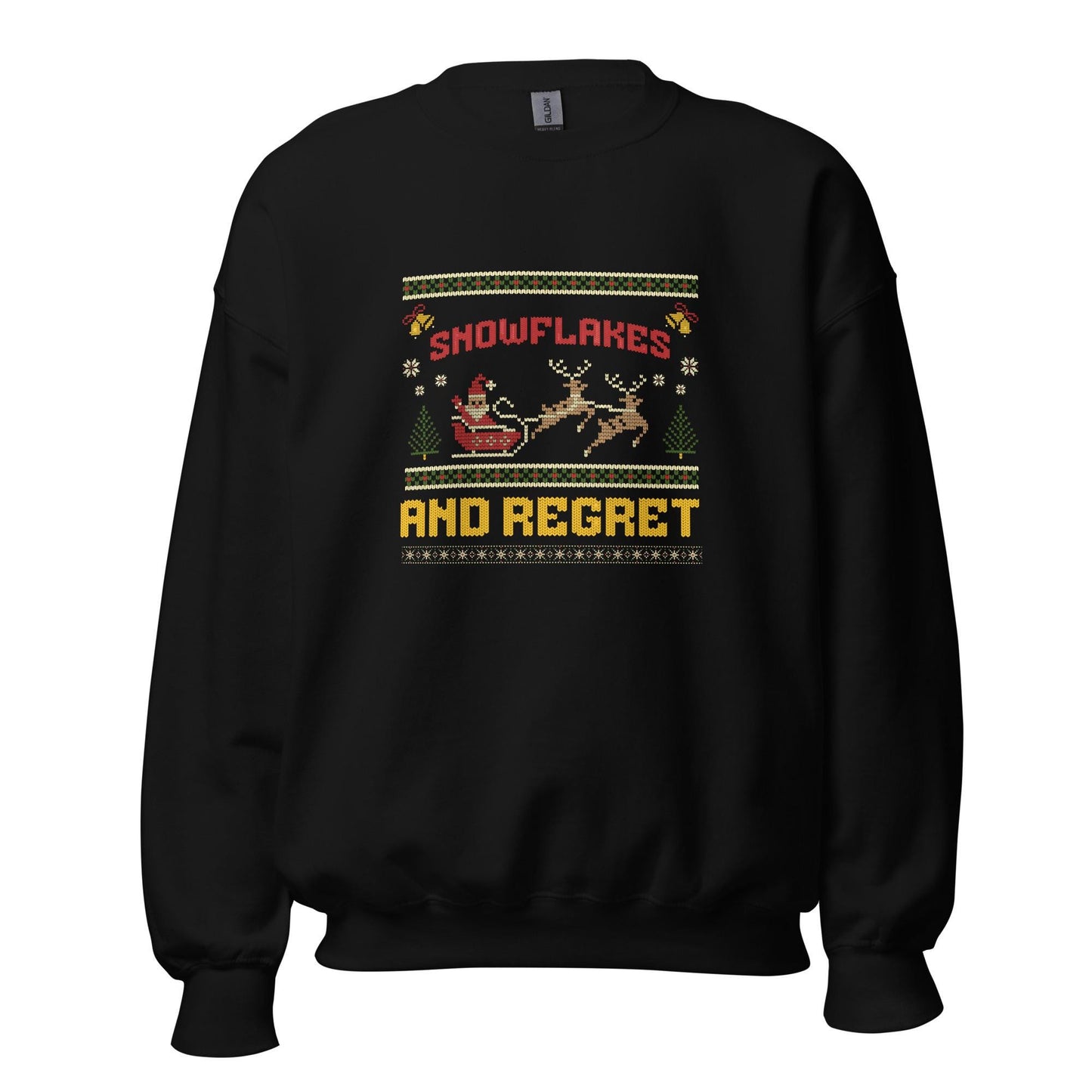 Snowflakes And Regret Funny Christmas Jumper | Ugly Xmas | Unisex Holiday Sweatshirt Hoodie | Drinking Festive Party Outfit