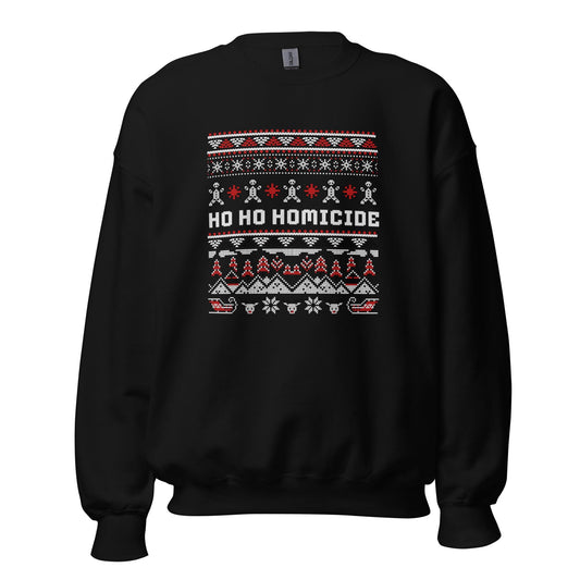 Ho Ho Homicide Funny Christmas Jumper | Ugly Xmas | Unisex Holiday Sweatshirt Hoodie | Dark Humour Festive Party Outfit