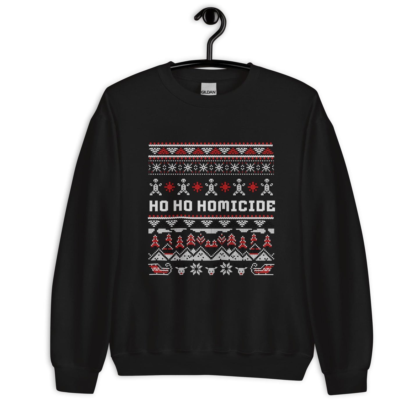 Ho Ho Homicide Funny Christmas Jumper | Ugly Xmas | Unisex Holiday Sweatshirt Hoodie | Dark Humour Festive Party Outfit