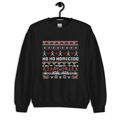 Ho Ho Homicide Funny Christmas Jumper | Ugly Xmas | Unisex Holiday Sweatshirt Hoodie | Dark Humour Festive Party Outfit