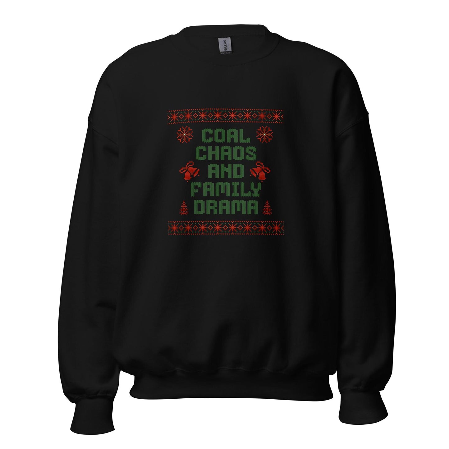 Ugly Christmas | Coal Chaos & Family Drama Jumper | Sarcastic Adult Funny Xmas Gift, Anti-Cheer Holiday Party Knit