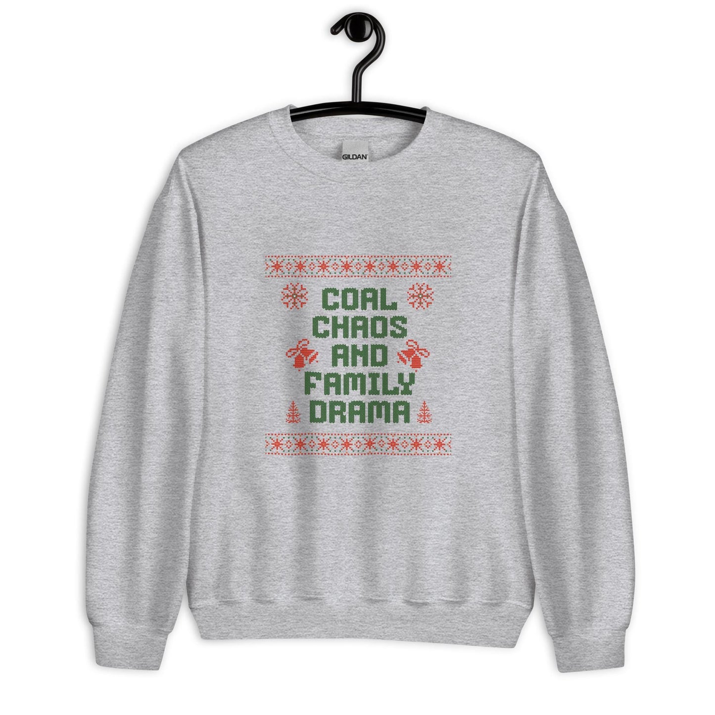 Ugly Christmas | Coal Chaos & Family Drama Jumper | Sarcastic Adult Funny Xmas Gift, Anti-Cheer Holiday Party Knit